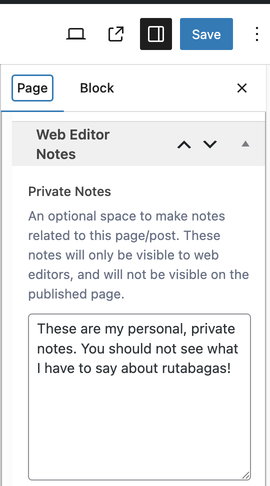 web editor notes
